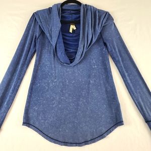 Free People We The Free Size Sm Cosmo Cowl Top Blue